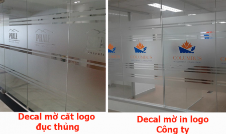 Giấy decal dán kính mờ tại TPHCM và Hà Nội – In cắt logo theo yêu cầu